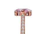 Rose gold Fancy Pink Oval  Solitaire Diamond Ring with Channel Set Band and Bezel Prong Setting_66
