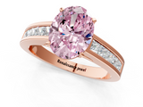 Rose gold Fancy Pink Oval  Solitaire Diamond Ring with Channel-Set Band and Four-Prong Setting_4