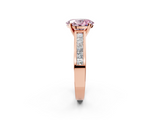 Rose gold Fancy Pink Oval  Solitaire Diamond Ring with Channel-Set Band and Four-Prong Setting_5