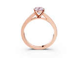 Rose gold Fancy Pink Oval  Solitaire Diamond Ring with Channel-Set Band and Four-Prong Setting_6