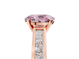 Rose gold Fancy Pink Oval  Solitaire Diamond Ring with Channel-Set Band and Four-Prong Setting_8