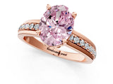 Rose gold Fancy Pink Oval  Solitaire Diamond Ring with Channel Set Band and Six-Prong Setting_49