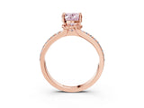 Rose gold Fancy Pink Oval  Solitaire Diamond Ring with Channel Set Band and Six-Prong Setting_51