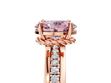 Rose gold Fancy Pink Oval  Solitaire Diamond Ring with Channel Set Band and Six-Prong Setting_53