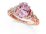 Rose gold Fancy Pink Oval  Solitaire Diamond Ring with Filigree Band and Four-Prong Setting_61