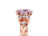 Rose gold Fancy Pink Oval  Solitaire Diamond Ring with Filigree Band and Four-Prong Setting_65
