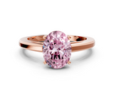 Rose gold Fancy Pink Oval  Solitaire Diamond Ring with Four-Prong Setting and Classic Band_3