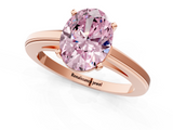 Rose gold Fancy Pink Oval  Solitaire Diamond Ring with Four-Prong Setting and Classic Band_4