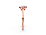 Rose gold Fancy Pink Oval  Solitaire Diamond Ring with Four-Prong Setting and Classic Band_5