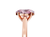 Rose gold Fancy Pink Oval  Solitaire Diamond Ring with Four-Prong Setting and Classic Band_8