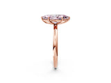 Rose gold Fancy Pink Oval  Solitaire Diamond Ring with Four-Prong Setting on a Plain Band_22