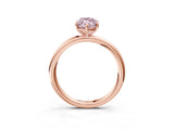 Rose gold Fancy Pink Oval  Solitaire Diamond Ring with Four-Prong Setting on a Plain Band_23