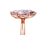 Rose gold Fancy Pink Oval  Solitaire Diamond Ring with Four-Prong Setting on a Plain Band_25