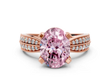 Rose gold Fancy Pink Oval  Solitaire Diamond Ring with Milgrain Pavé Band and Four-Prong Setting_21