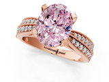 Rose gold Fancy Pink Oval  Solitaire Diamond Ring with Milgrain Pavé Band and Four-Prong Setting_22