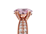 Rose gold Fancy Pink Oval  Solitaire Diamond Ring with Milgrain Pavé Band and Four-Prong Setting_26