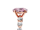 Rose gold Fancy Pink Oval  Solitaire Diamond Ring with Pave Band and Four-Prong Setting_251