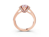 Rose gold Fancy Pink Oval  Solitaire Diamond Ring with Pave Band and Six-Prong Setting_35