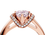 Rose gold Fancy Pink Oval  Solitaire Diamond Ring with Pave Band and Six-Prong Setting_36