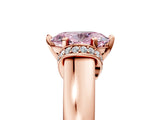 Rose gold Fancy Pink Oval  Solitaire Diamond Ring with Pave Band and Six-Prong Setting_37