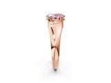 Rose gold Fancy Pink Oval  Solitaire Diamond Ring with Six-Prong Cathedral Setting_46