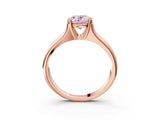 Rose gold Fancy Pink Oval  Solitaire Diamond Ring with Six-Prong Cathedral Setting_47