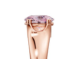 Rose gold Fancy Pink Oval  Solitaire Diamond Ring with Six-Prong Cathedral Setting_49