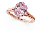 Rose gold Fancy Pink Oval  Solitaire Diamond Ring with Six-Prong Setting and Tapered Band_18