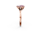Rose gold Fancy Pink Oval  Solitaire Diamond Ring with Six-Prong Setting and Tapered Band_19