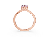 Rose gold Fancy Pink Oval  Solitaire Diamond Ring with Six-Prong Setting and Tapered Band_20