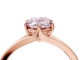 Rose gold Fancy Pink Oval  Solitaire Diamond Ring with Six-Prong Setting and Tapered Band_21