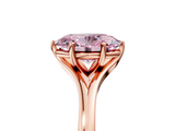Rose gold Fancy Pink Oval  Solitaire Diamond Ring with Six-Prong Setting and Tapered Band_22