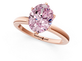 Rose gold Fancy Pink Oval  Solitaire Diamond Ring with Six-Prong Setting on a Classic Band_4