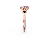 Rose gold Fancy Pink Oval  Solitaire Diamond Ring with Six-Prong Setting on a Classic Band_5
