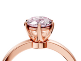 Rose gold Fancy Pink Oval  Solitaire Diamond Ring with Six-Prong Setting on a Classic Band_7