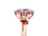 Rose gold Fancy Pink Oval  Solitaire Diamond Ring with Six-Prong Setting on a Classic Band_8