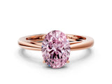 Rose gold Fancy Pink Oval  Solitaire Diamond Ring with Split Shank and Four-Prong Setting_12