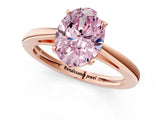 Rose gold Fancy Pink Oval  Solitaire Diamond Ring with Split Shank and Four-Prong Setting_13