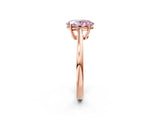 Rose gold Fancy Pink Oval  Solitaire Diamond Ring with Split Shank and Four-Prong Setting_14