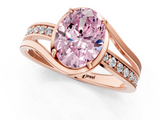 Rose gold Fancy Pink Oval  Solitaire Diamond Ring with Split Shank and Prong Setting_42