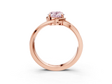 Rose gold Fancy Pink Oval  Solitaire Diamond Ring with Split Shank and Prong Setting_44