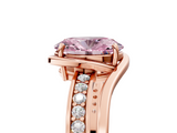 Rose gold Fancy Pink Oval  Solitaire Diamond Ring with Split Shank and Prong Setting_46