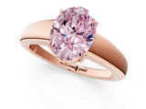 Rose gold Fancy Pink Oval  Solitaire Diamond Ring with Tapered Band and Four-Prong Setting_50