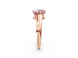 Rose gold Fancy Pink Oval  Solitaire Diamond Ring with Tapered Band and Four-Prong Setting_51