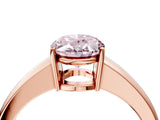 Rose gold Fancy Pink Oval  Solitaire Diamond Ring with Tapered Band and Four-Prong Setting_53