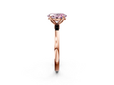 Rose gold Fancy Pink Oval  Solitaire Diamond Ring with Thin Band and Four-Prong Setting_5