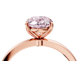 Rose gold Fancy Pink Oval  Solitaire Diamond Ring with Thin Band and Four-Prong Setting_7