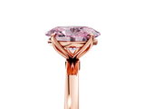 Rose gold Fancy Pink Oval  Solitaire Diamond Ring with Thin Band and Four-Prong Setting_8
