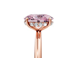 Rose gold Fancy Pink Oval  Solitaire Diamond Ring with a Classic Band and Four-Prong Setting 1