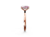 Rose gold Fancy Pink Oval  Solitaire Diamond Ring with a Classic Band and Four-Prong Setting 4